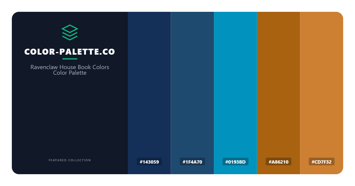 Ravenclaw House Book Colors Color Palette