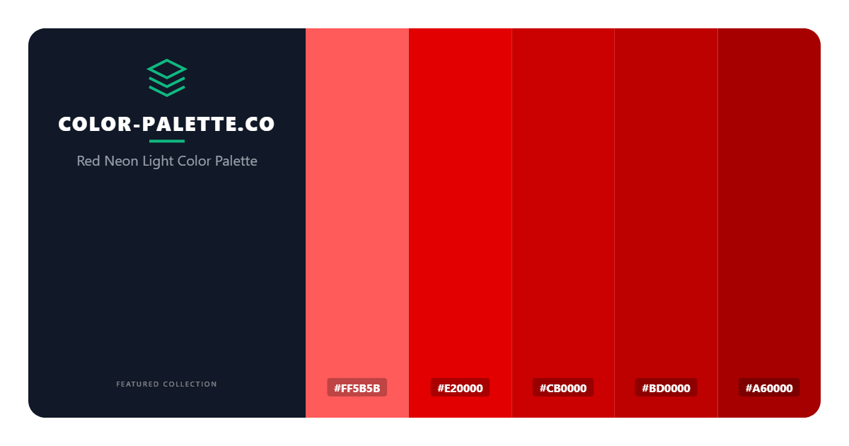 Red Neon Light Color Palette