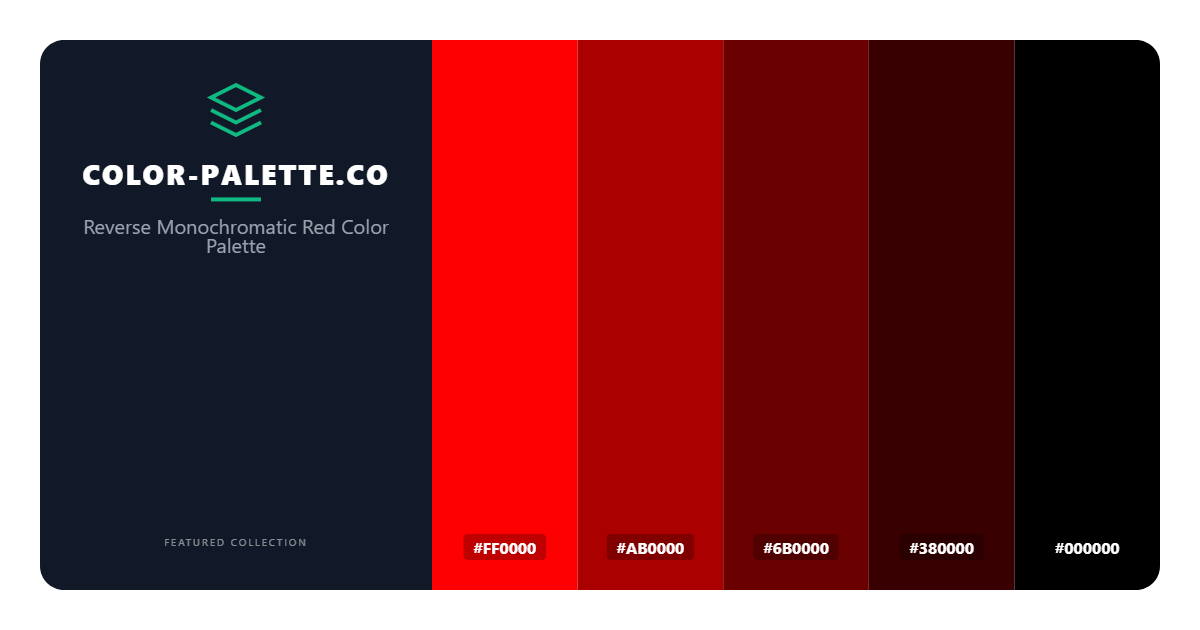 Reverse Monochromatic Red Color Palette