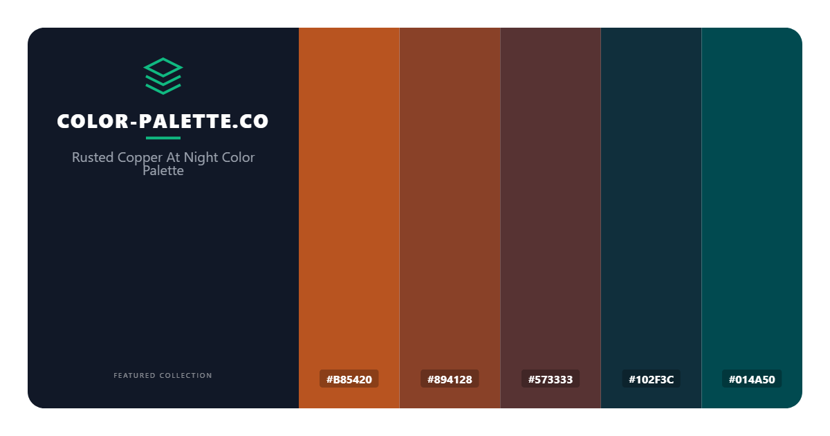 Rusted Copper At Night Color Palette
