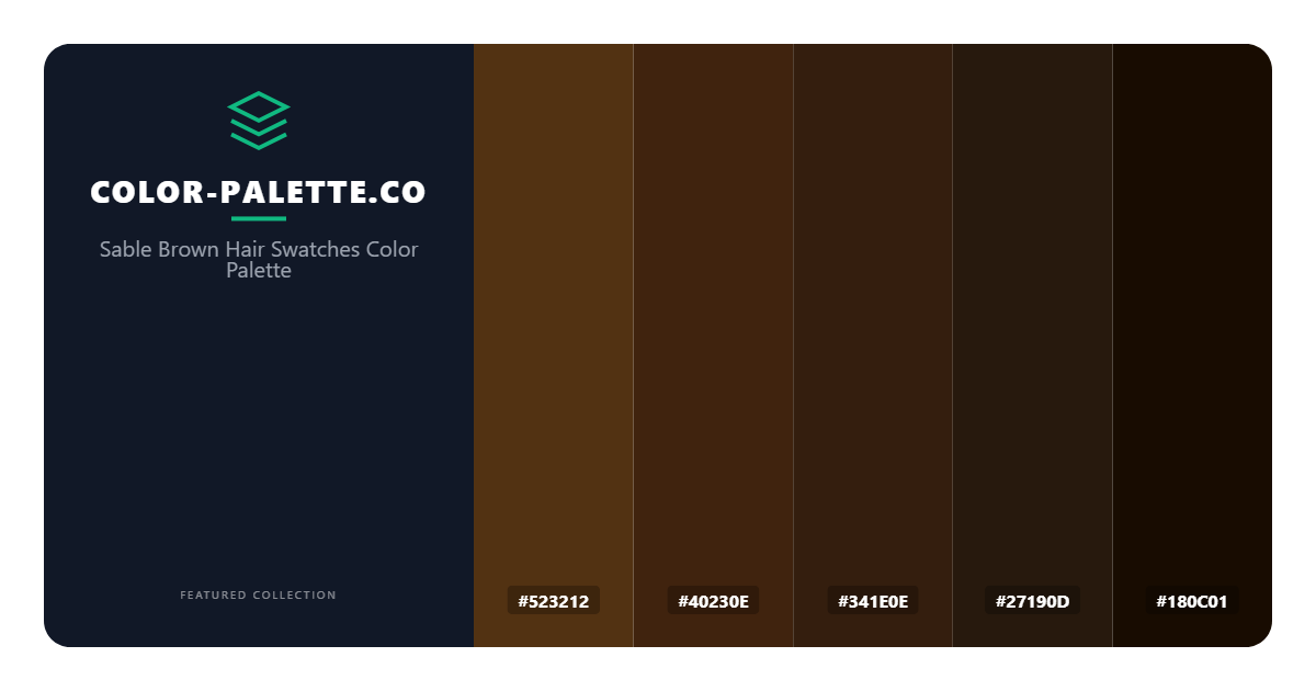 Sable Brown Hair Swatches Color Palette