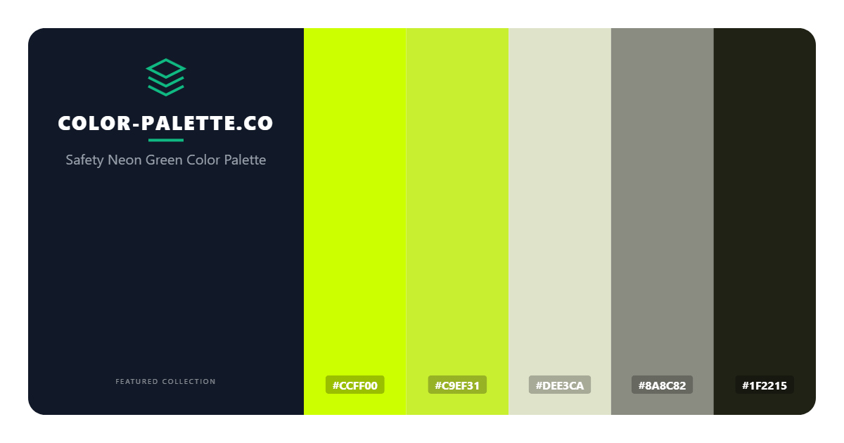 Safety Neon Green Color Palette
