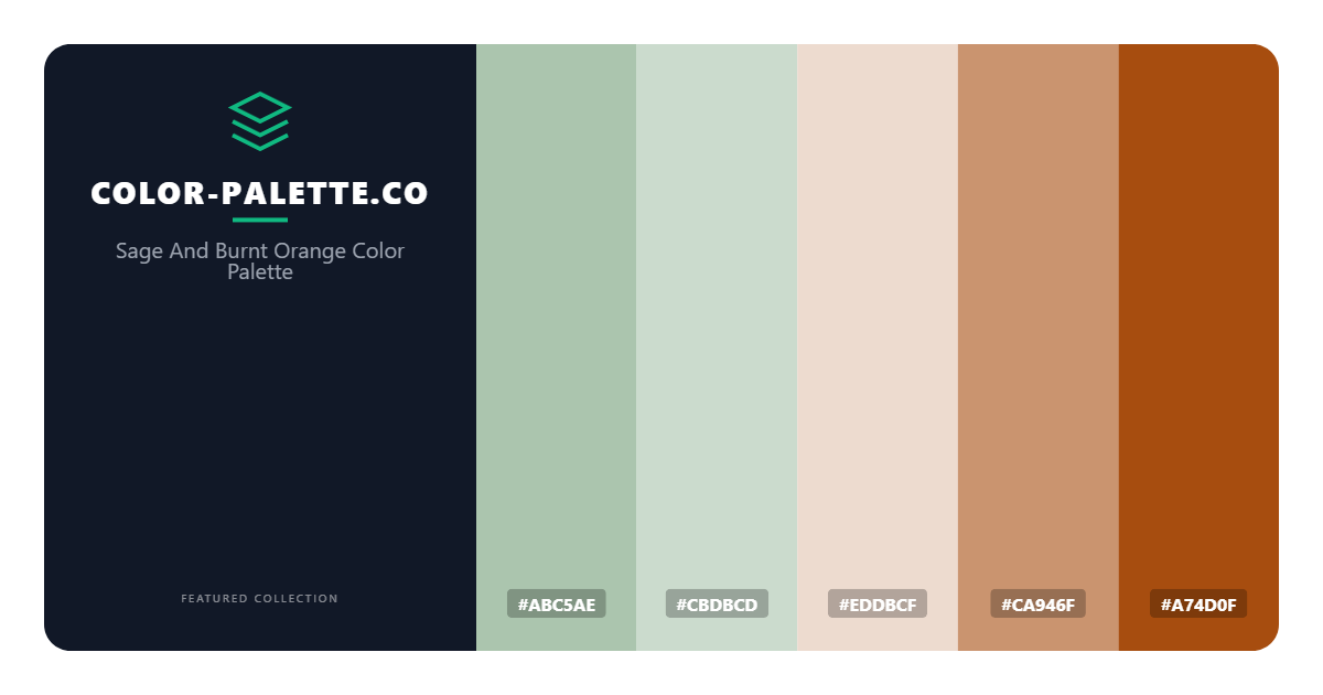 Sage And Burnt Orange Color Palette