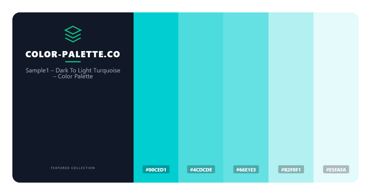 Sample1 – Dark To Light Turquoise – Color Palette