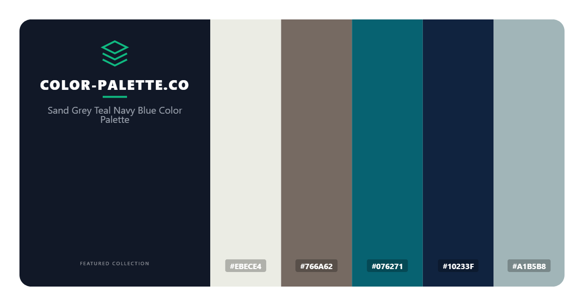 Sand Grey Teal Navy Blue Color Palette