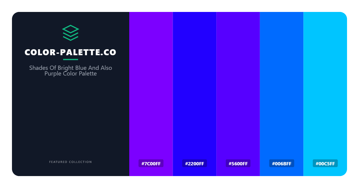 Shades Of Bright Blue And Also Purple Color Palette