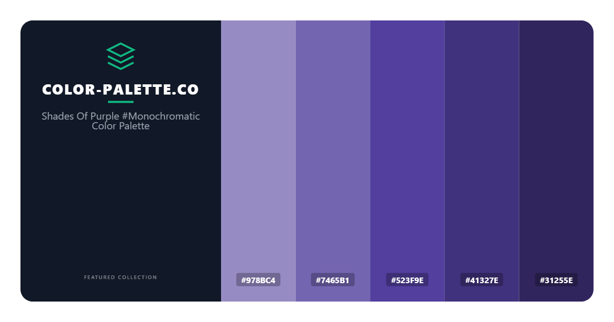 Shades Of Purple #Monochromatic Color Palette