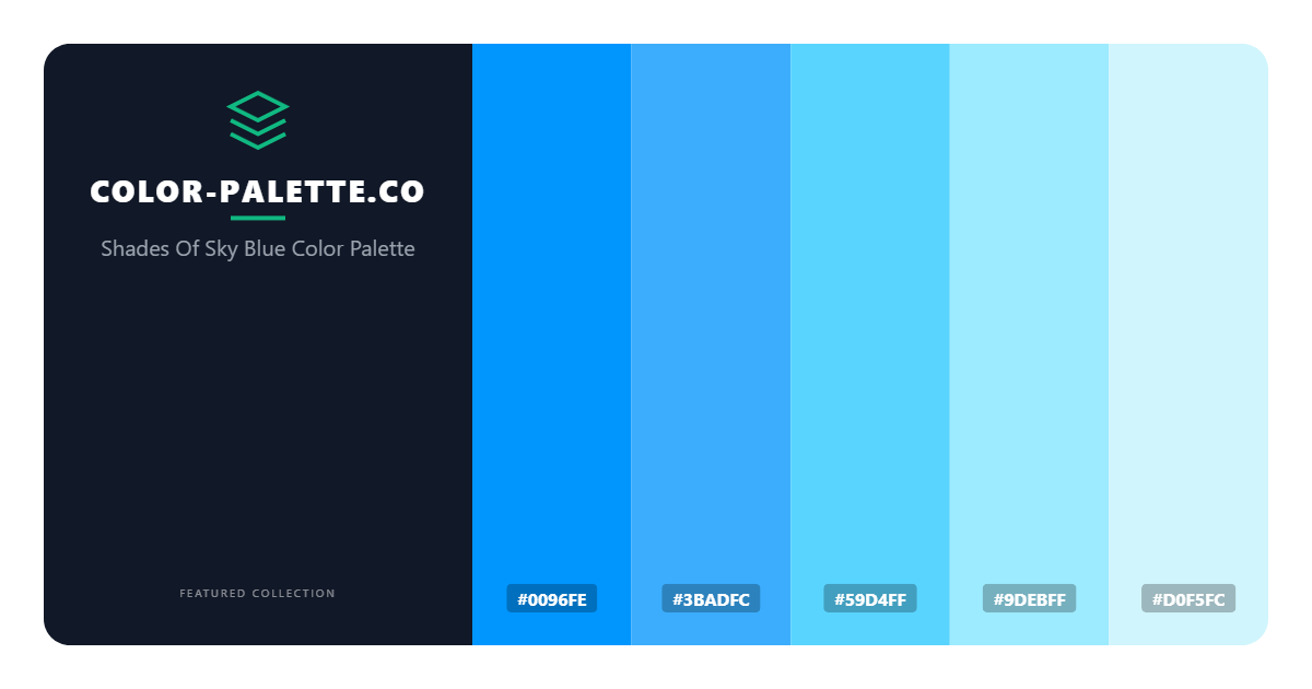 Shades Of Sky Blue Color Palette