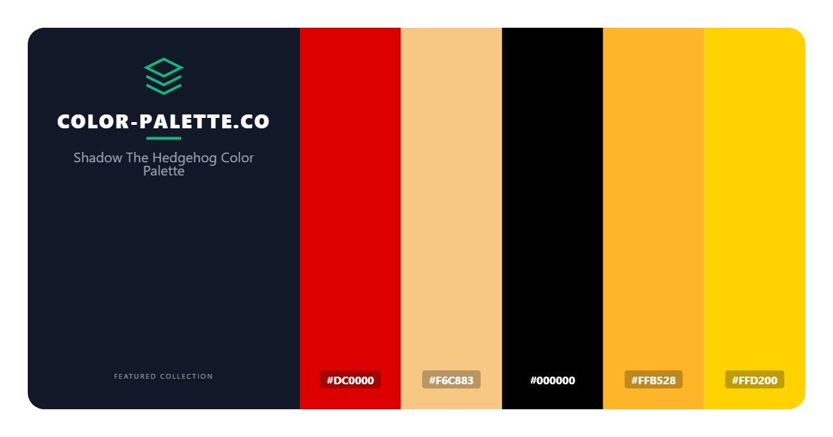 Shadow The Hedgehog Color Palette