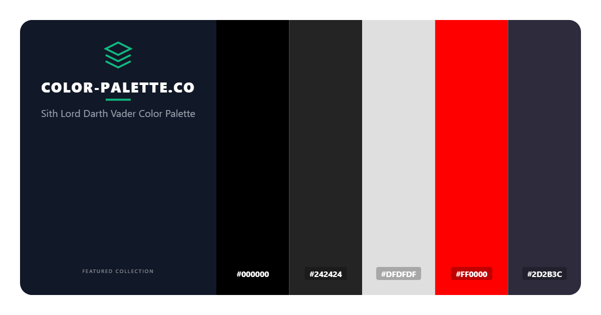 Sith Lord Darth Vader Color Palette