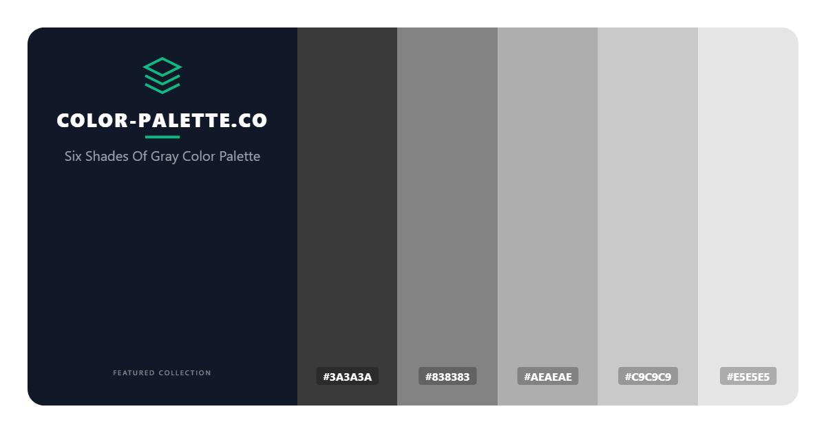 Six Shades Of Gray Color Palette