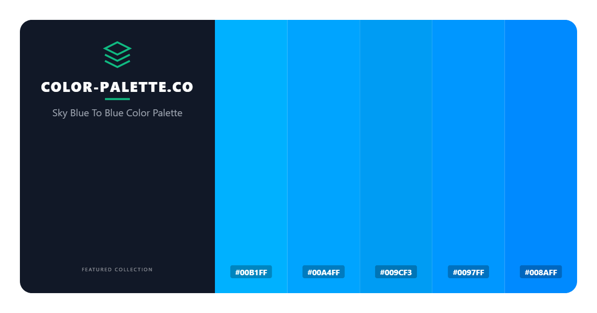 Sky Blue To Blue Color Palette