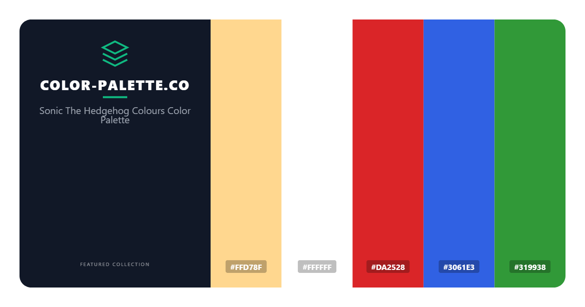 Sonic The Hedgehog Colours Color Palette