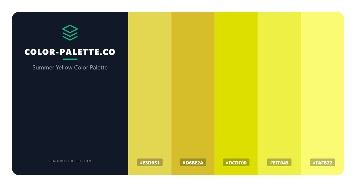 Summer Yellow Color Palette