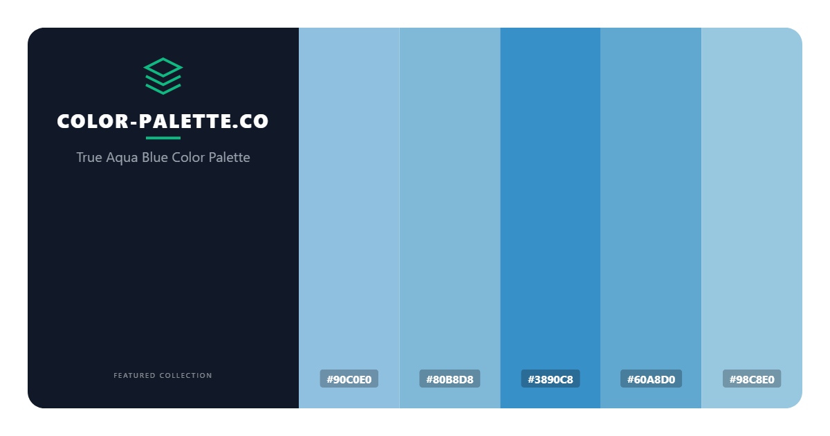 True Aqua Blue Color Palette