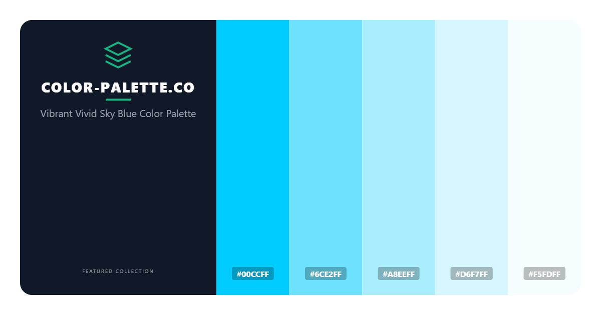 Vibrant Vivid Sky Blue Color Palette