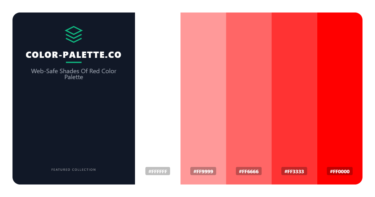 Web-Safe Shades Of Red Color Palette