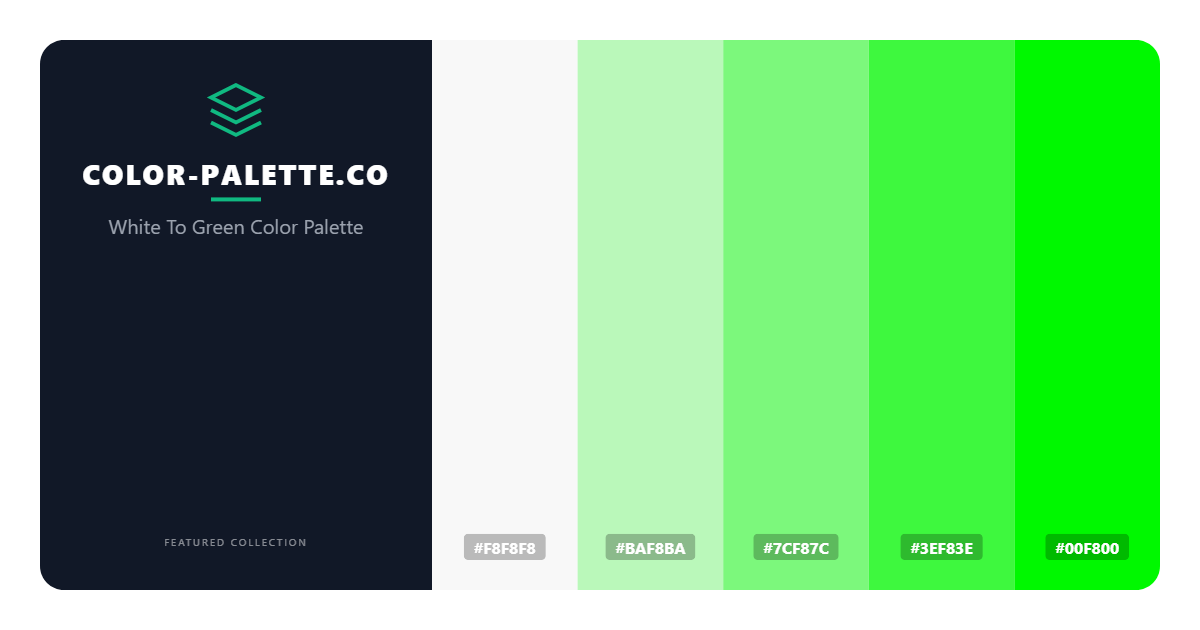 White To Green Color Palette