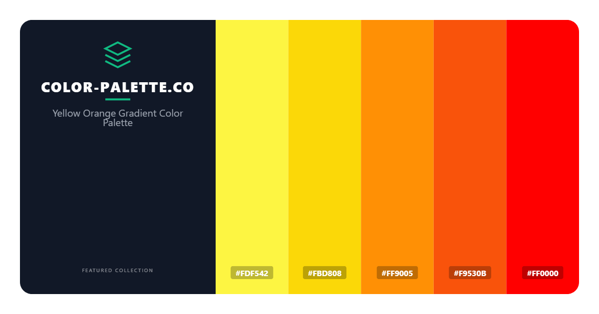 Yellow Orange Gradient Color Palette