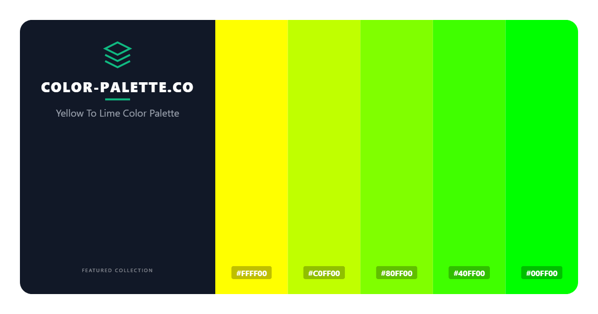 Yellow To Lime Color Palette